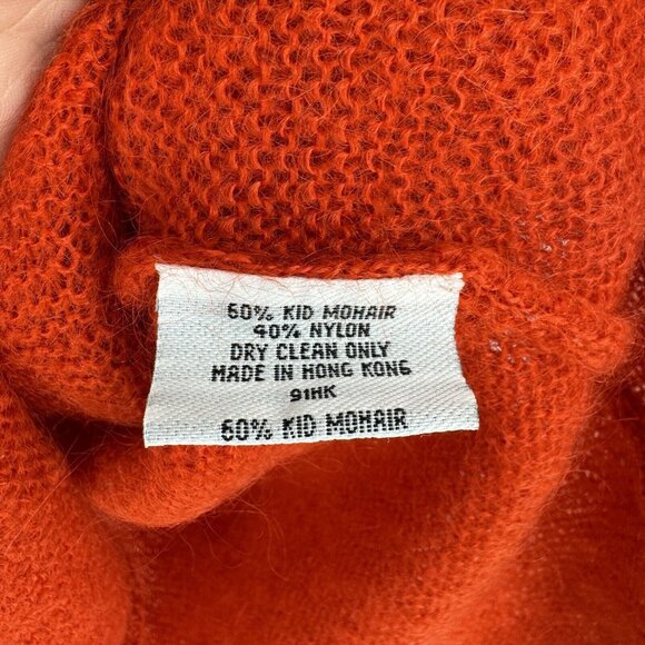 Eileen Fisher Sweater Women’s medium M orange kid mohair nylon stretch fall work - Picture 4 of 5